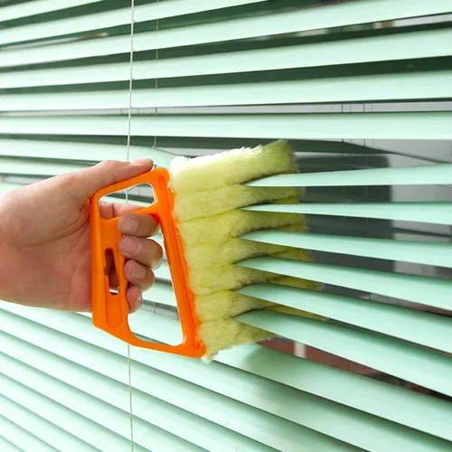 Miniatura 7 de Mwellewm 2 piezas veneciano limpiador de polvo de 7 dedos y 1 cepillo limpiador de ventana para persianas de mano, persianas venecianas, cepillo