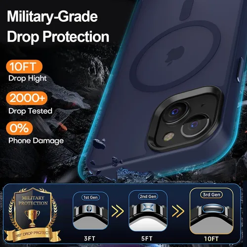 Miniatura 220 de Fuerte magnético para iPhone 11, compatible con Magsafe, [resistente a caídas de 13 pies] Funda trasera translúcida mate con sensación de piel