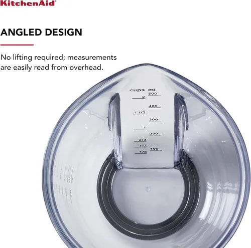 Miniatura 3 de KitchenAid Universal Easy View - Taza medidora en ángulo, tamaño mediano, transparente con mango negro