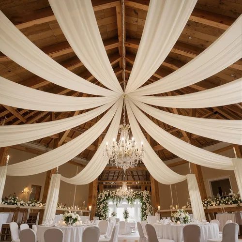 Miniatura 5 de 2 paneles de cortinas de techo beige de 5 x 30 pies para fiestas de boda – 30 pies extra largas de poliéster grueso sin arrugas, decoración