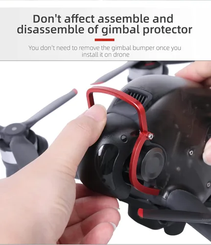 Miniatura 6 de FPV Drone Gimbal Bumper para DJI FPV Drone PTZ Protect Bar Cámara de aleación de aluminio Anti-colisión (rojo)