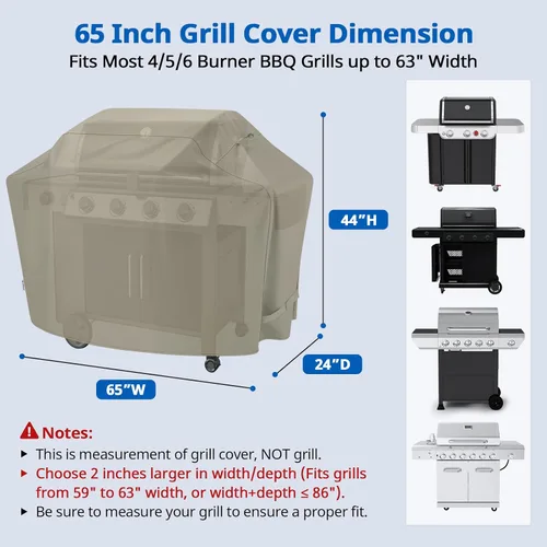 Miniatura 2 de SunPatio - Funda para parrilla de 48 pulgadas para exteriores, cubierta resistente para barbacoa con costura sellada impermeable
