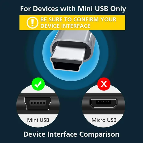 Miniatura 2 de AGVEE Paquete de 2 cables de carga Gpsmap de repuesto para Garmin Nuvi GPS, cable de carga Gpsmap, TI-84 Plus/CE/C plateado, micrófono USB Yeti Rojo