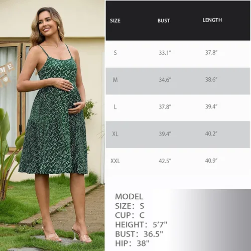 Miniatura 7 de GINKANA Vestido de maternidad sin mangas para mujer, con tirantes ajustables, vestido casual de verano para uso diario o baby shower