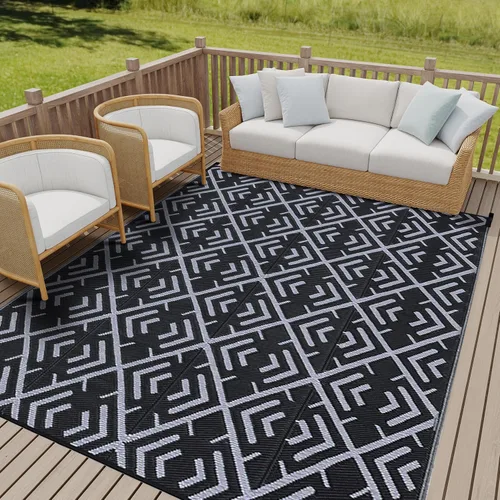 Miniatura 56 de HUGEAR Alfombra para RV Exterior Tapete Impermeable Alfombras para Exteriores 9'x12' para Patios Liquidación Alfombra Exterior Alfombras de Camping