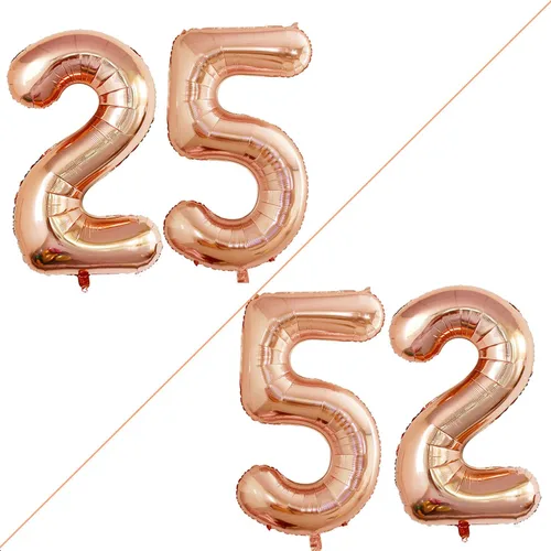 Miniatura 19 de Goer, conjunto de globos de papel aluminio para decoraciones de cumpleaños, globos de las letras de feliz cumpleaños y de números Oro