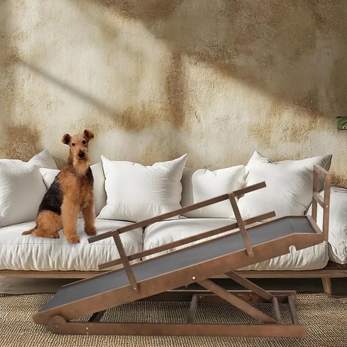 Miniatura 6 de Rampa para Perros para Cama, Rampa Ajustable de 5 Niveles para Camas Altas, Rampa de Alta Tracción con Alfombrilla de Goma de Actualización
