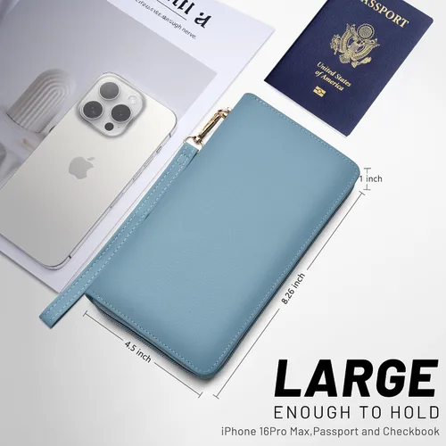 Miniatura 83 de Chelmon - Monedero para mujer de cuero genuino con bloqueo de señal RFID, para tarjetas de crédito