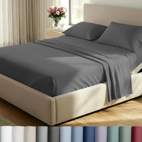 Miniatura 21 de California Design Den Juego de sábanas King de bolsillo profundo, sábanas de lujo de 800 hilos, juego de ropa de cama de satén 100% algodón