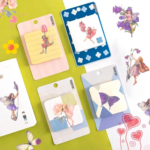 Miniatura 3 de 90 piezas de calcomanías de hadas para álbum de recortes, parche de hada transparente de flores para álbumes de recortes, cuaderno a mano, estuche