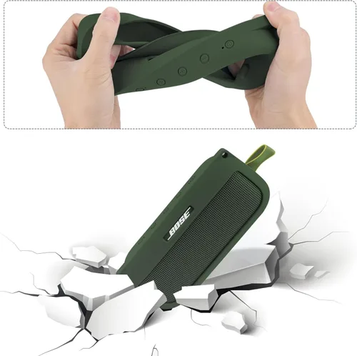 Miniatura 7 de co2CREA Funda de silicona suave de repuesto para altavoz portátil Bose SoundLink Flex Bluetooth (funda de silicona, funda verde ciprés)