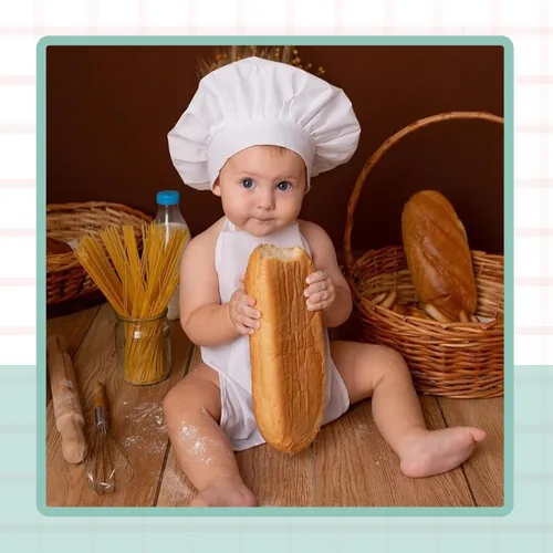 Miniatura 5 de KHC-KHF Traje de chef para recién nacido, disfraz de chef para bebé, disfraz de chef para niños, disfraz de cosplay para niños y niñas 7-18 meses