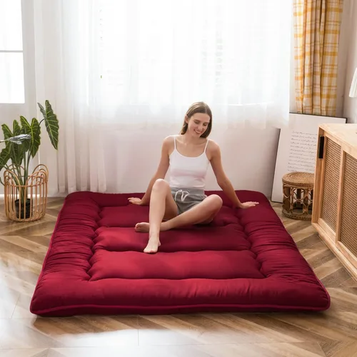 Miniatura 22 de MAXYOYO - Colchón de piso japonés, colchón tipo futón, colchón de tatami grueso, plegable, enrollable, colchón para niños y niñas, para dormitorio