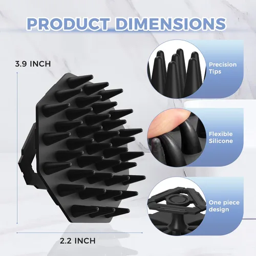 Miniatura 3 de Extended Burr - Cepillo de masaje suave de silicona para el cuero cabelludo, limpieza profunda, exfoliación, masaje de relajación utilizado