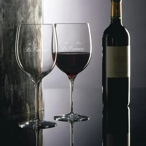 Miniatura 4 de Waterford Juego de 2 copas de vino de color burdeos personalizadas con grabado, 21.9 onzas, para Burdeos, Merlot, Cabernet