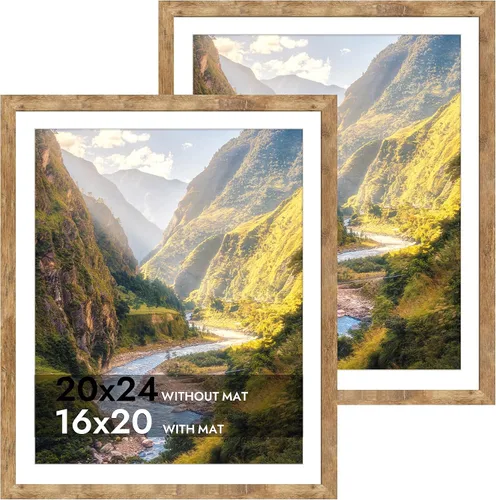 Miniatura 123 de iRahmen - Juego de 2 marcos de fotos de 4 x 6, marco de madera negro con cristal de alta definición, para mostrar fotografías de 3.5 x 5