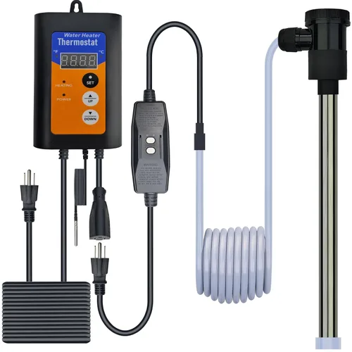 Calentador de agua de inmersión eléctrico portátil de titanio de 2000 W totalmente sumergible para piscina y bañera de hidromasaje con GFCI, control