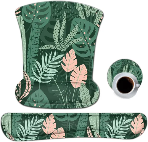 Miniatura 14 de AIMSA Reposamuñecas para teclado y alfombrilla para mouse con soporte para muñeca, base de goma antideslizante ergonómica de espuma viscoelástica