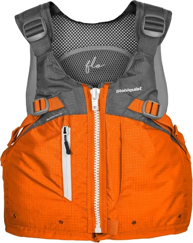 Miniatura 9 de Stohlquist Chaleco salvavidas PFD para mujer, 8 puntos de ajuste para un ajuste definitivo, carcasa exterior Ripstop, flotación de espalda alta, Gris