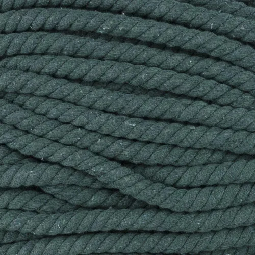 Miniatura 35 de Cuerda de algodón trenzado súper suave de 3 hebras (negro, 1 pulgada x 10 pies)