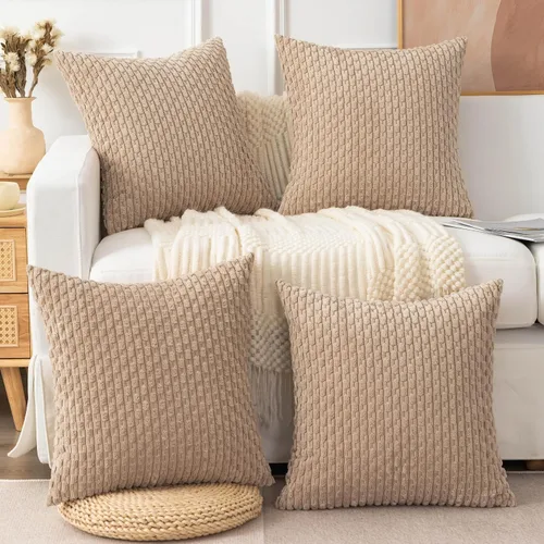 Miniatura 23 de UGASA - Funda de almohada decorativa de pana suave de otoño de 12 x 20 pulgadas, diseño bohemio a rayas, oblonga, para sofá, sala de estar, cama