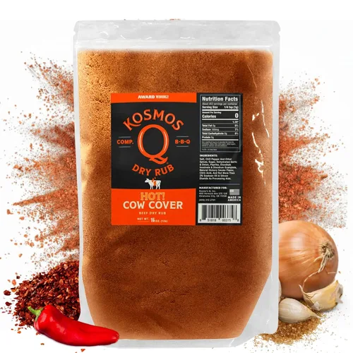 Miniatura 16 de Kosmos Q Funda de vaca Hot BBQ Rub, regalo del día del padre, condimento picante de bistec y pechuga con chile, ajo, cebolla, pimentón y humo