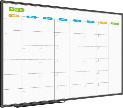 Miniatura 13 de JILoffice Calendario de Pizarra Blanca de Borrado en Seco - Calendario de Pizarra Blanca Magnética Mensual 24 X 18 Pulgadas, Marco de Aluminio Negro