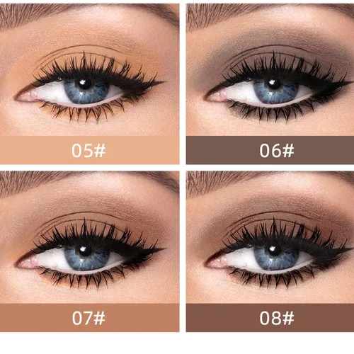 Miniatura 5 de MAEPEOR Sombra de ojos líquida mate 8 colores neutral desnuda suave sombra de ojos ligera de alto pigmento e impermeable sombra de ojos líquida