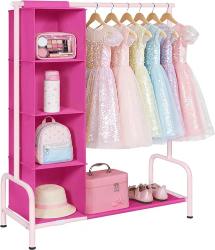 Miniatura 11 de Univivi Perchero para Ropa de Niños con Organizador Colgante, Almacenamiento de Vestidor Infantil para Colgar Ropa, Armario Guardarropa para Niños