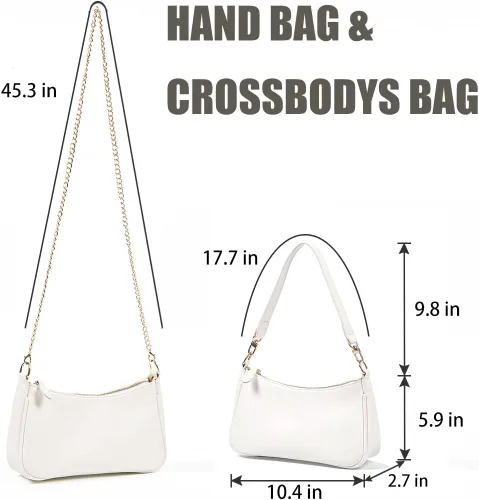 Miniatura 2 de VODIU Bolsos de mano con 2 correas extraíbles y cierre de cremallera, bolsos cruzados, bolso de hombro para mujer