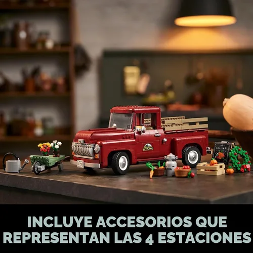 Miniatura 5 de LEGO Icons Pickup Truck 10290 - Juego de construcción para adultos, modelo vintage de los años 50 con accesorios de exhibición de temporada