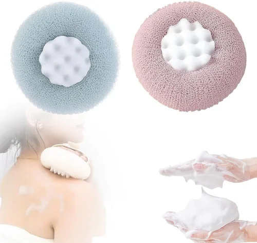 Miniatura 9 de Pelota de baño con ventosa de girasol súper suave, esponjas de baño 2 en 1 mejoradas 2 en 1 para mujeres en ducha, esponja con infusión de gel