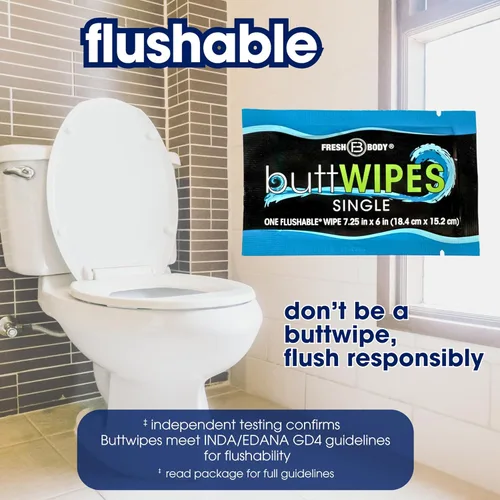 Miniatura 5 de ButtWIPES On-The-Go Toallitas desechables para adultos, 15 unidades, toallitas extra grandes para adultos envueltas individualmente con aloe