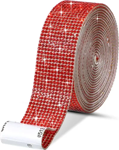 Miniatura 11 de Zonon - Tiras adhesivas con diamantes de imitación para manualidades y decoración de Navidad, automóvil y celular, rollo, cinta con joyas, 2 mm