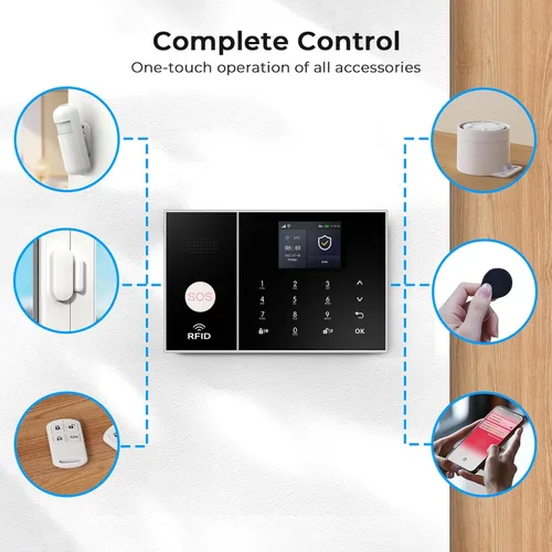 Miniatura 2 de Sistema de alarma de seguridad WiFi para el hogar PGST, kit de alarma de seguridad antirrobo inteligente inalámbrica para el hogar DIY de 24 piezas