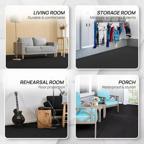 Miniatura 3 de Yes4All 24SQFT-120SQFT - Tapete de ejercicio de rompecabezas para gimnasio en casa, baldosas de espuma EVA entrelazadas con borde