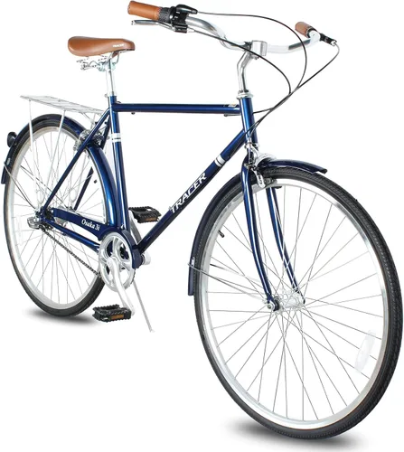 Miniatura 29 de Tracer Osaka - Bicicletas híbridas, marco de acero, Shimano Nexus Inter 3/7 velocidades, agarre marrón asiento marrón, bicicleta de carretera, Rojo