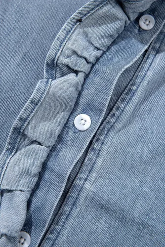 Miniatura 9 de Dokotoo Chaleco de mezclilla para mujer, casual, de verano, con botones, peplum, cuello en V, sin mangas, camisa de mezclilla