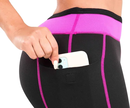 Miniatura 3 de Sauna Traje Pantalones Cortos Medias Cintura Alta Neopreno Entrenamiento Ejercicio Sudar Fajas Sudar 319BF