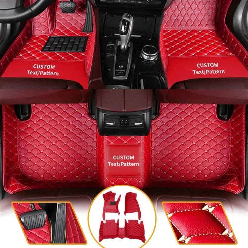 Miniatura 15 de Alfombrillas personalizadas para el 99 % de los sedán, SUV, deportivos, forros de cuero, para todo tipo de clima, tapetes de automóvil (rayas negras)