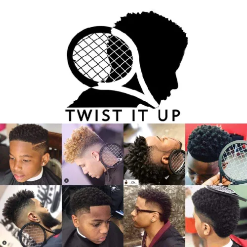 Miniatura 9 de Twist It Up Gel de peine (Unity Black) - Alternativa a las esponjas para el cabello, crea rizos y giros para hombres negros, diseño de raqueta
