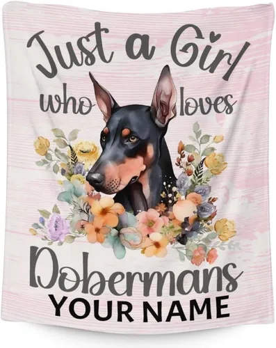 Miniatura 13 de Doberman - Manta suave, mullida y cálida, manta pequeña de 30 x 40 pulgadas para sofá, oficina, regalo verde lindo para los amantes de los perros