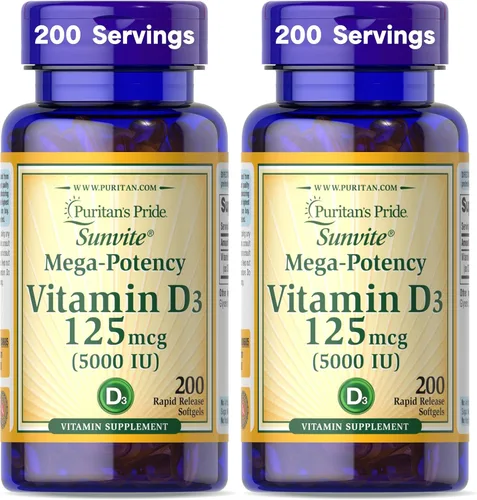 Miniatura 8 de Suplemento dietario Puritan's Pride con vitamina D3 5000, 200 cápsulas