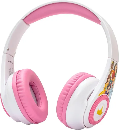 Miniatura 2 de eKids Disney Princess - Auriculares Bluetooth con EZ Link+, auriculares inalámbricos con micrófono y cable de audio, auriculares para niños