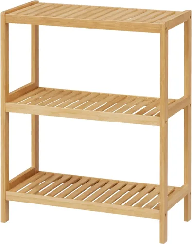 estante de bambú para baño, soporte de almacenamiento multifuncional de 3 niveles, para baño, cocina y sala de estar, soporte para plantas y flores