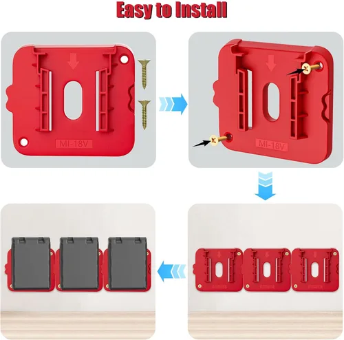 Miniatura 4 de Soporte de batería compatible con batería Milwaukee de 18 V, almacenamiento de baterías de montaje en pared para furgoneta de trabajo, estante, caja