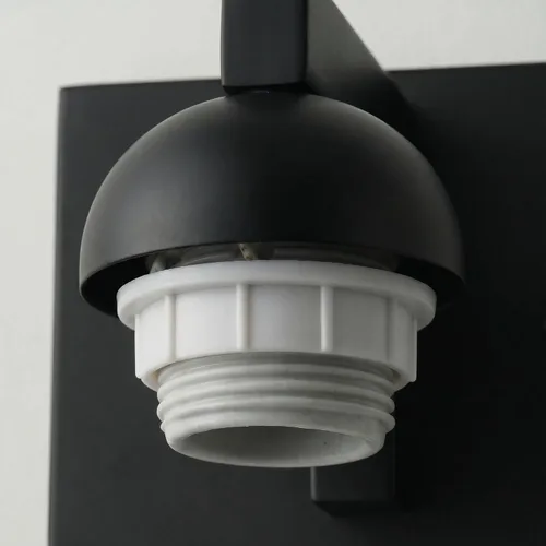 Miniatura 9 de mirrea Lámpara de tocador negra de 1 luz para espejo, aplique de pared de baño con pantallas de vidrio blanco esmerilado