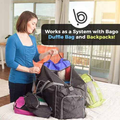 Miniatura 9 de Bago Cubos de embalaje para maletas y bolsas de viaje, juego de 7 bolsas organizadoras de equipaje y maleta, cubos de compresión para organizador