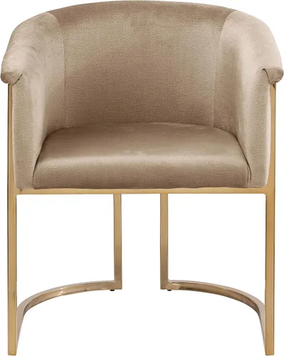 Miniatura 5 de Meridian Furniture 758Beige-C Tierra Collection Modern Silla de comedor tapizada contemporánea con lujoso terciopelo beige, acabado de latón