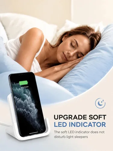Miniatura 7 de Cargador inalámbrico YUWISS Soporte de carga inalámbrico Cargador sin cable 10/7.5/5W Compatible con iPhone 14 13 12/12 /11Pro Max/XR/XS Blanco